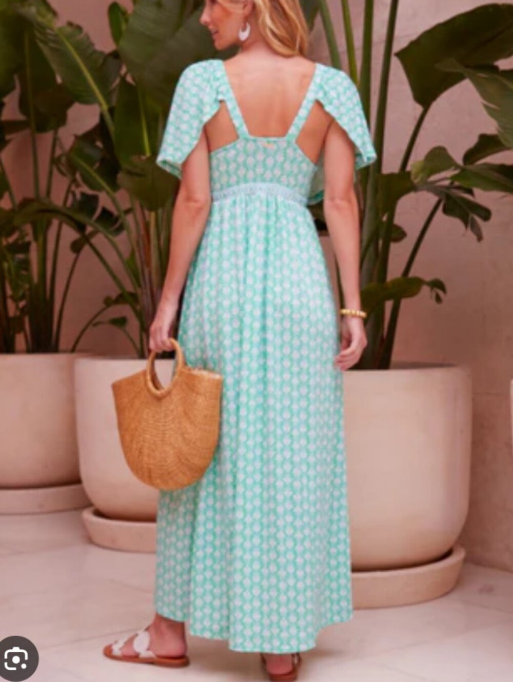 Cabana Life Deep V Flutter Sleeve Maxi Dress 50+ UV Protection